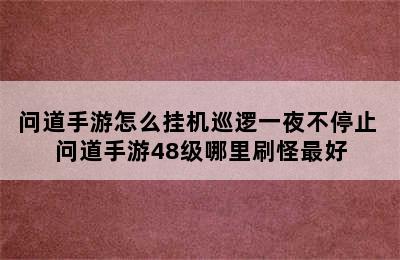 问道手游怎么挂机巡逻一夜不停止 问道手游48级哪里刷怪最好